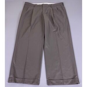 Merona Ultimate Dress Pants Trousers Men's 42x30 Gray Pleated Cuffed Relaxed